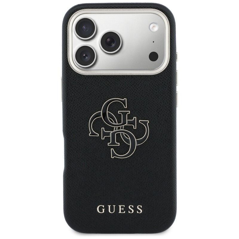 Husa originala Guess iPhone 17 Pro Hardcase Resin Logo, negru, GUHCP17L5PS4RGGK