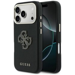 Husa originala Guess iPhone 17 Pro Max Hardcase Resin Logo, negru, GUHCP17X5PS4RGGK