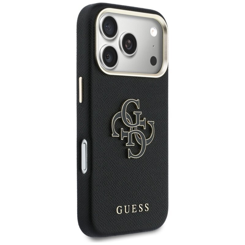 Husa originala Guess iPhone 17 Pro Max Hardcase Resin Logo, negru, GUHCP17X5PS4RGGK