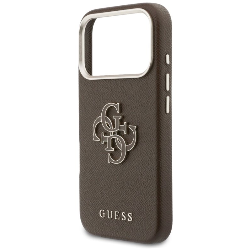 Husa originala Guess iPhone 17 Pro Hardcase Resin Logo, maro, GUHCP17L5PS4RGGW