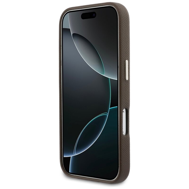 Husa originala Guess iPhone 17 Pro Hardcase Resin Logo, maro, GUHCP17L5PS4RGGW