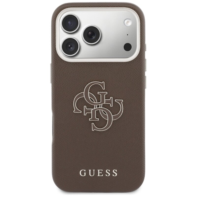 Husa originala Guess iPhone 17 Pro Max Hardcase Resin Logo, maro, GUHCP17X5PS4RGGW