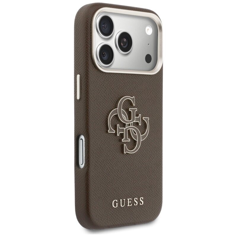 Husa originala Guess iPhone 17 Pro Max Hardcase Resin Logo, maro, GUHCP17X5PS4RGGW