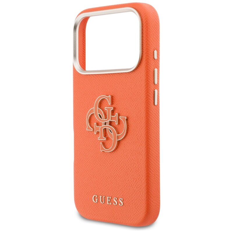 Husa originala Guess iPhone 17 Pro Max Hardcase Resin Logo, portocaliu, GUHCP17X5PS4RGGO