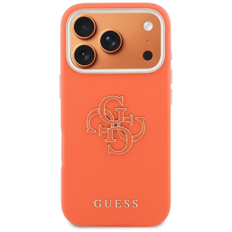 Husa originala Guess iPhone 17 Pro Max Hardcase Resin Logo, portocaliu, GUHCP17X5PS4RGGO