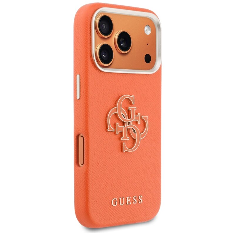 Husa originala Guess iPhone 17 Pro Max Hardcase Resin Logo, portocaliu, GUHCP17X5PS4RGGO