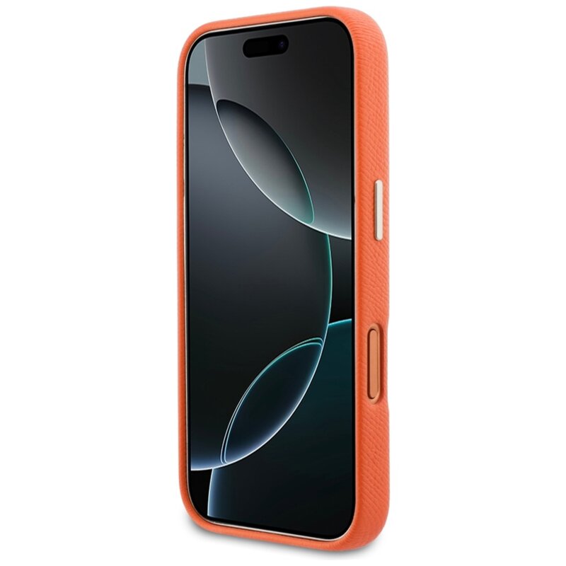 Husa originala Guess iPhone 17 Pro Max Hardcase Resin Logo, portocaliu, GUHCP17X5PS4RGGO