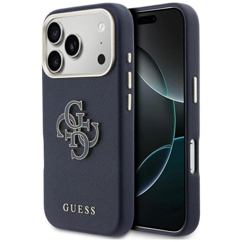 Husa originala Guess iPhone 17 Pro Hardcase Resin Logo, albastru, GUHCP17L5PS4RGGB