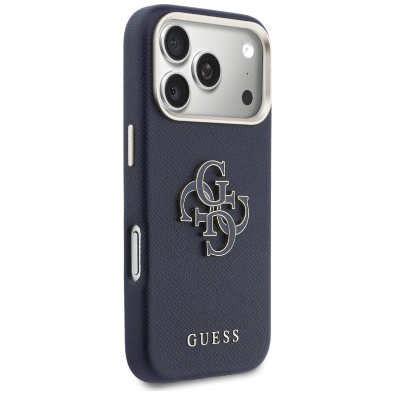 Husa originala Guess iPhone 17 Pro Hardcase Resin Logo, albastru, GUHCP17L5PS4RGGB
