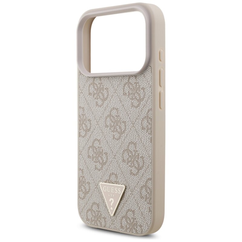 Husa originala Guess iPhone 17 Pro Hardcase 4G with Strap Triangle Logo MagSafe, roz, GUHMP17LP4TSDPPSP