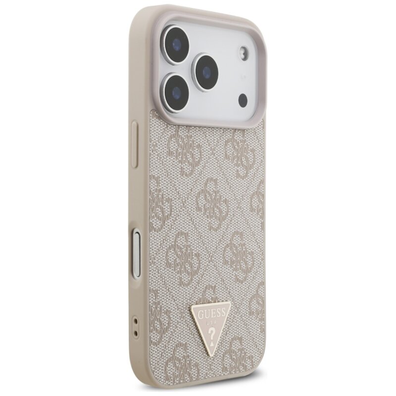 Husa originala Guess iPhone 17 Pro Hardcase 4G with Strap Triangle Logo MagSafe, roz, GUHMP17LP4TSDPPSP