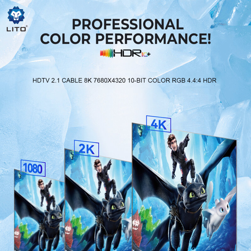 Cablu HDMI la HDMI 8K@60Hz, Color RGB 4.4:4 HDR Lito LD-H11, 1.8m, negru