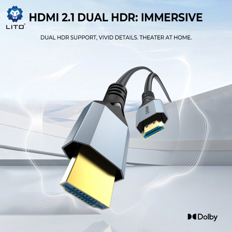 Cablu HDMI la HDMI 8K@60Hz, Color RGB 4.4:4 HDR Lito LD-H11, 1.8m, negru