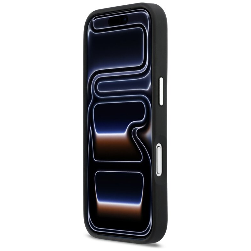 Husa iPhone 17 Pro Max Karl Lagerfeld Hardcase Leather K&C Print & Pocket, negru, KLHCP17X6PCSPKCK