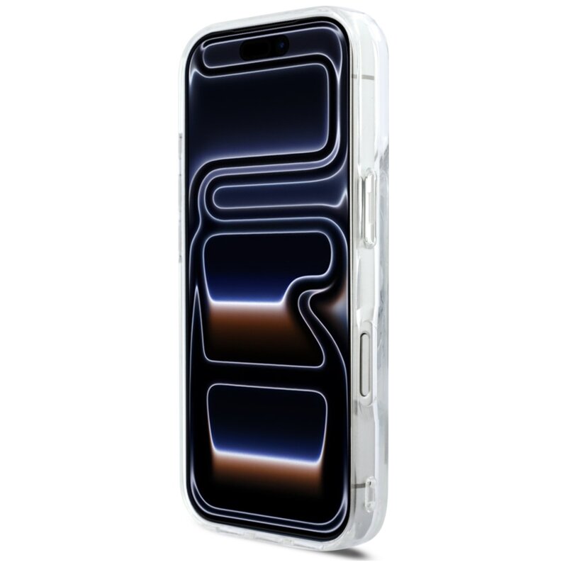 Husa Karl Lagerfeld iPhone 17 Pro Glitter Karl Script Logo MagSafe, transparent, KLHMP17L6LKSCAMT