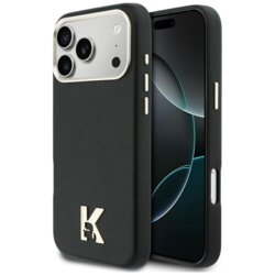 Husa iPhone 17 Pro Max Karl Lagerfeld Hardcase Leather Khead Logo MagSafe, negru, KLHMP17X5PGFKHGK