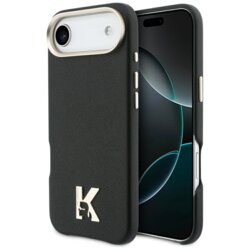Husa iPhone 17 Air Karl Lagerfeld Hardcase Leather Khead Logo MgSafe, negru, KLHMP17M5PGFKHGK