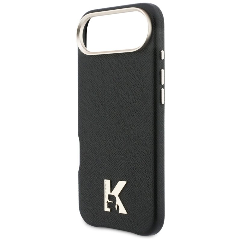 Husa iPhone 17 Air Karl Lagerfeld Hardcase Leather Khead Logo MgSafe, negru, KLHMP17M5PGFKHGK