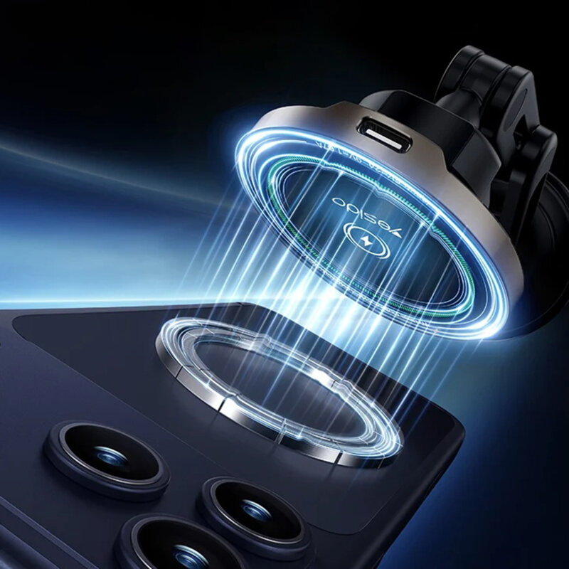 Suport auto cu incarcare wireless si aplicare 2in1, Yesido C317