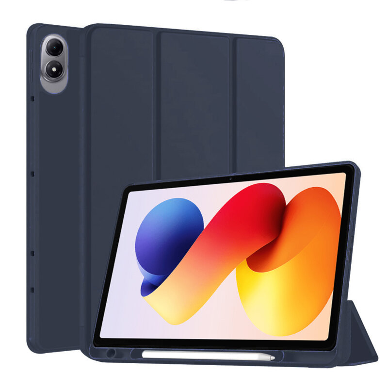 Husa Xiaomi Redmi Pad 2 Pro Techsuit Flex Trifold Pen, bleumarin