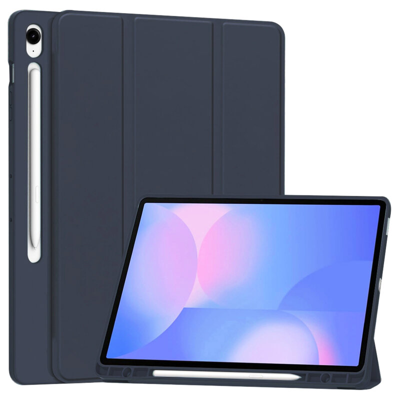 Husa Samsung Galaxy Tab S10 FE Plus Techsuit Flex Trifold Pen, bleumarin
