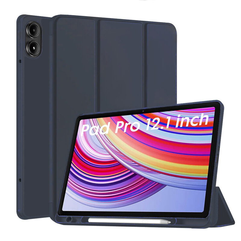 Husa Xiaomi Redmi Pad Pro 5G Techsuit Flex Trifold Pen, bleumarin