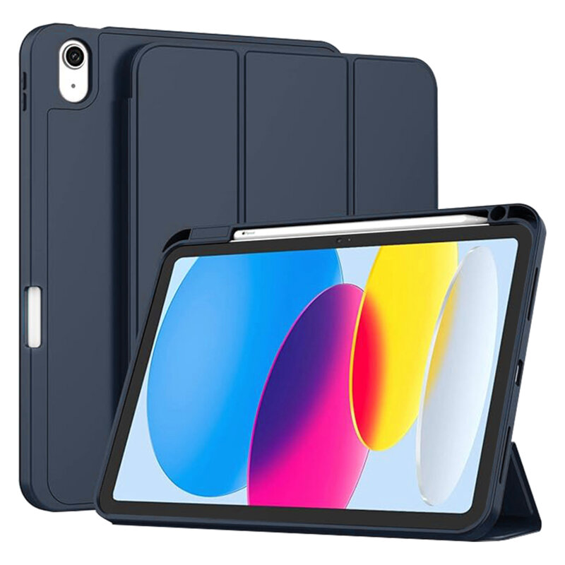 Husa iPad 11 (2025) Techsuit Flex Trifold Pen, bleumarin