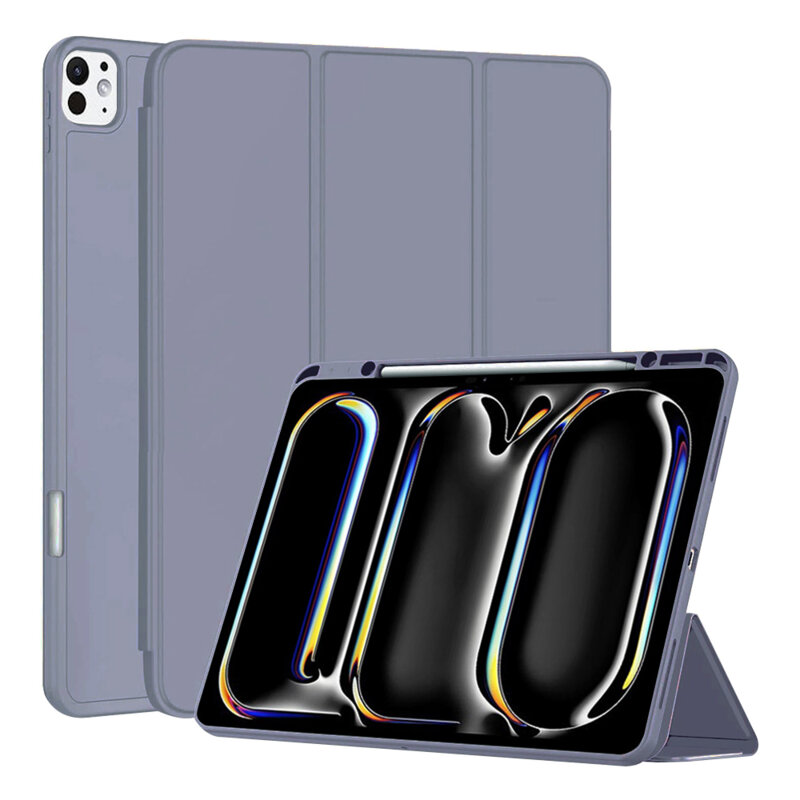 Husa iPad Pro 13 (2024) Techsuit Flex Trifold Pen, mov