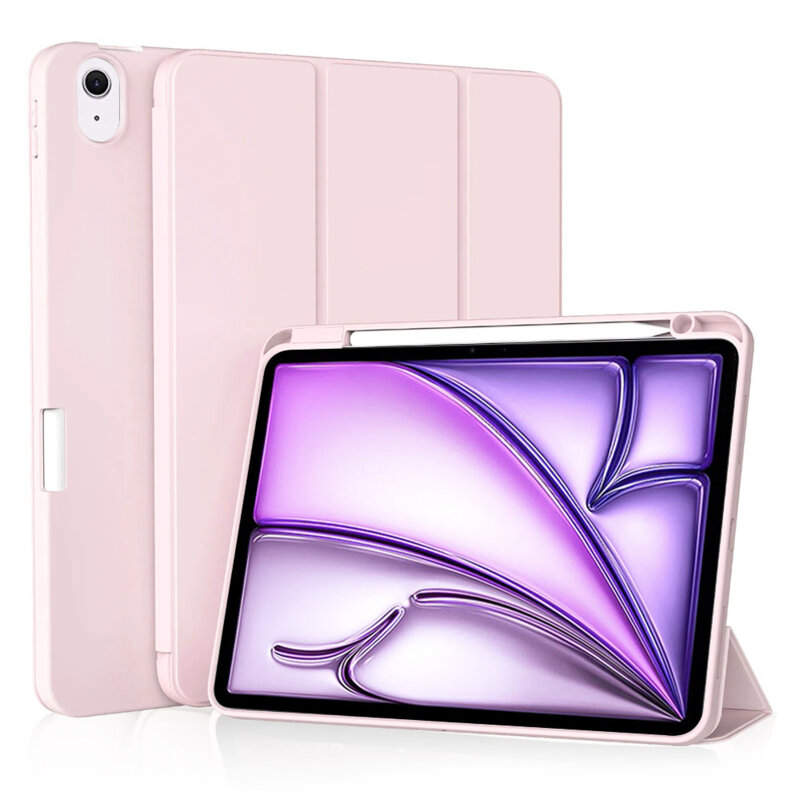 Husa iPad Air 11 (2024) Techsuit Flex Trifold Pen, roz