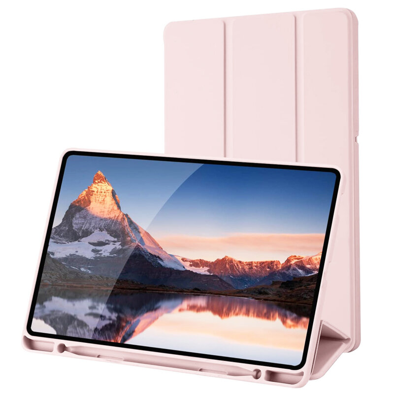 Husa Samsung Galaxy Tab S6 Lite 10.4 P610/P615 Techsuit Flex Trifold Pen, roz