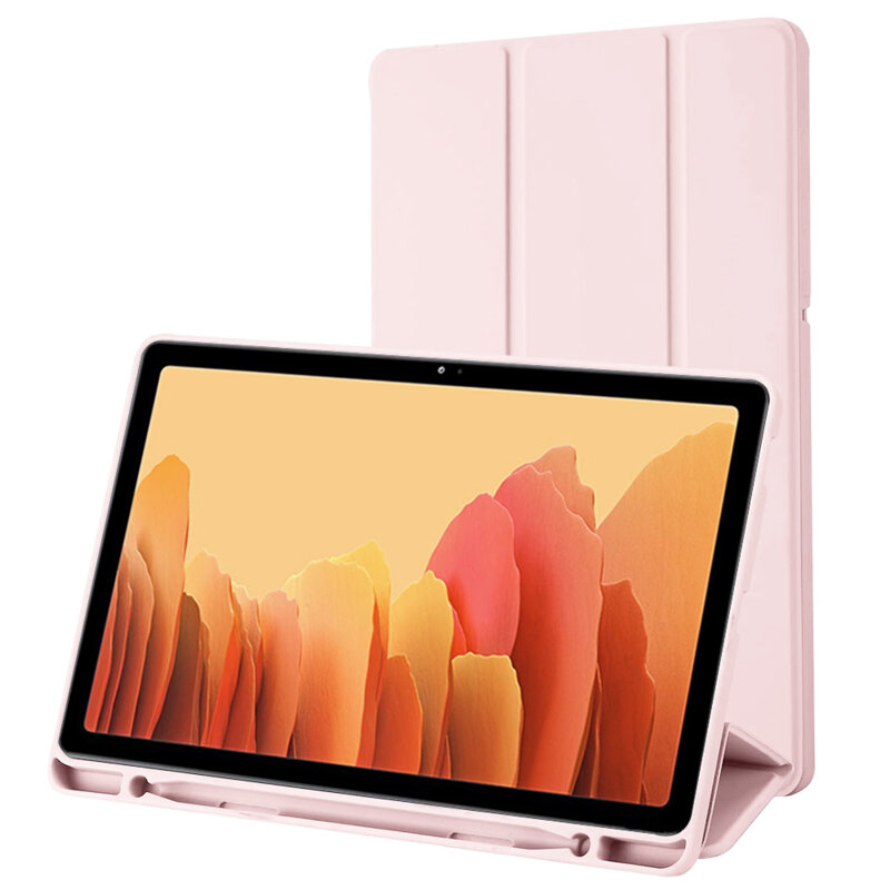 Husa Samsung Galaxy Tab A7 10.4 2020 T500/T505 Techsuit Flex Trifold Pen, roz