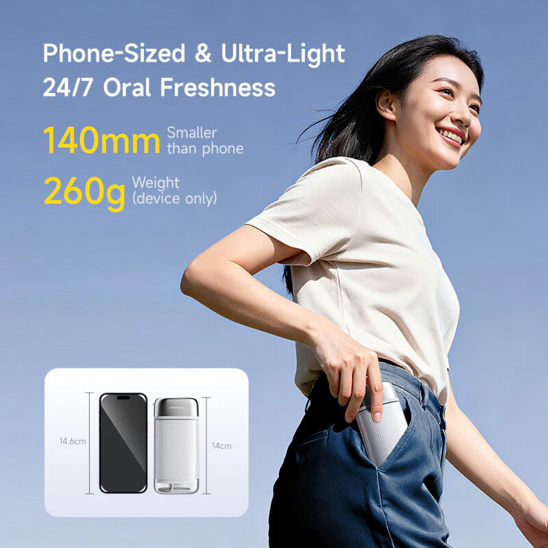 Irigator bucal portabil cu rezervor detasabil Deerma CY01, alb