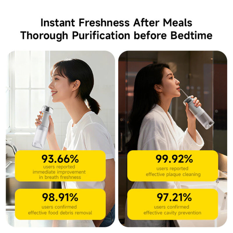 Irigator bucal portabil cu rezervor detasabil Deerma CY01, alb