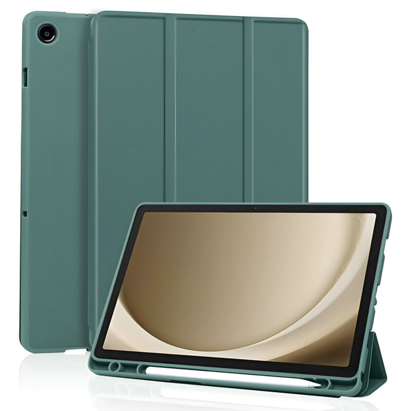 Husa Samsung Galaxy Tab A9 Plus Techsuit Flex Trifold Pen, verde inchis