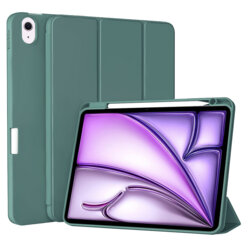 Husa iPad Air 11 (2025) Techsuit Flex Trifold Pen, verde inchis