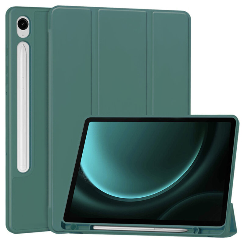 Husa Samsung Galaxy Tab S10 FE Techsuit Flex Trifold Pen, verde inchis