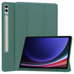 Husa Samsung Galaxy Tab S9 FE Plus Techsuit Flex Trifold Pen, verde inchis