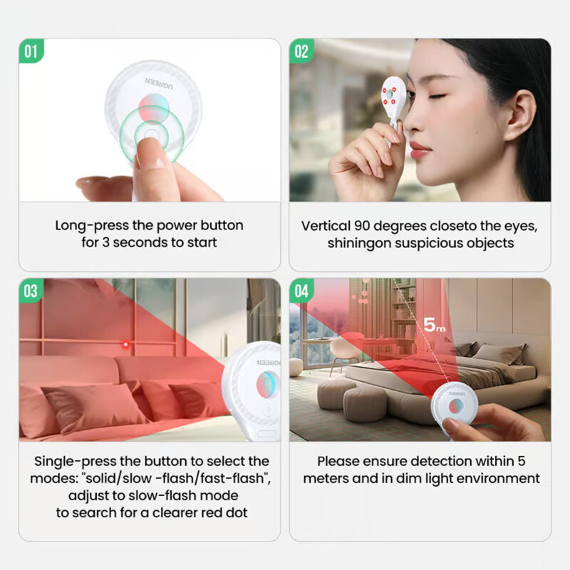 Detector camere de supraveghere Ugreen, Type-C, 60mAh, 35579