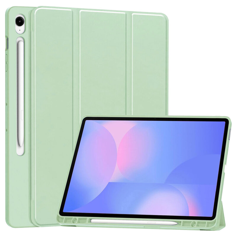 Husa Samsung Galaxy Tab S10 FE Plus Techsuit Flex Trifold Pen, verde deschis