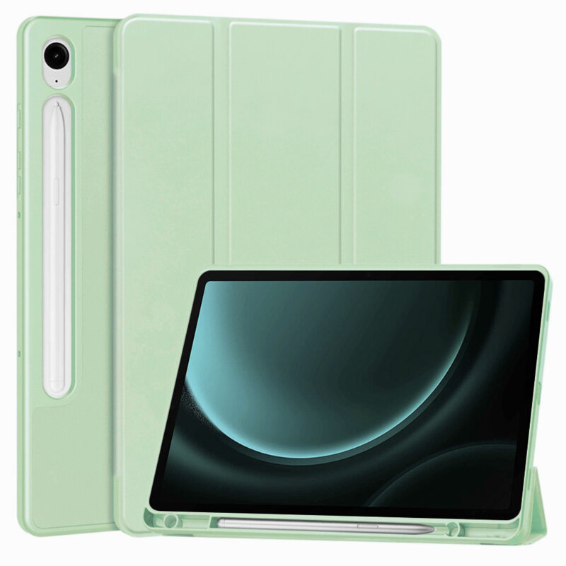 Husa Samsung Galaxy Tab S9 Techsuit Flex Trifold Pen, verde deschis