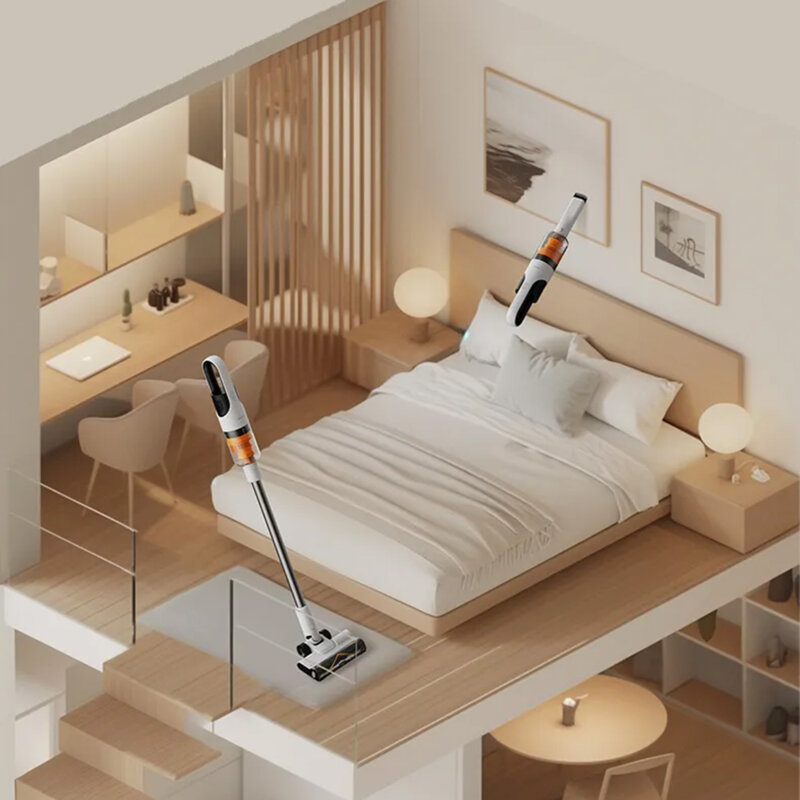 Aspirator vertical fara fir cu lumina Deerma T10W, 20000Pa, 265W