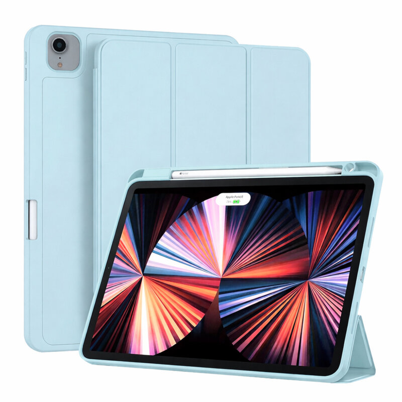 Husa iPad Pro 2018 11.0 A1980/A1979 Techsuit Flex Trifold Pen, bleu