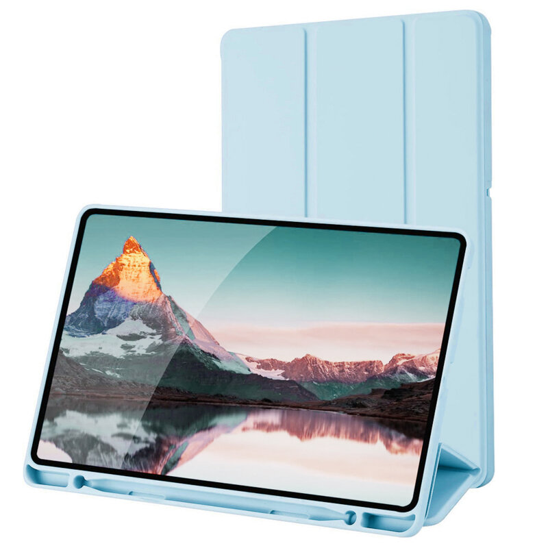 Husa Samsung Galaxy Tab S6 Lite 10.4 P610/P615 Techsuit Flex Trifold Pen, bleu