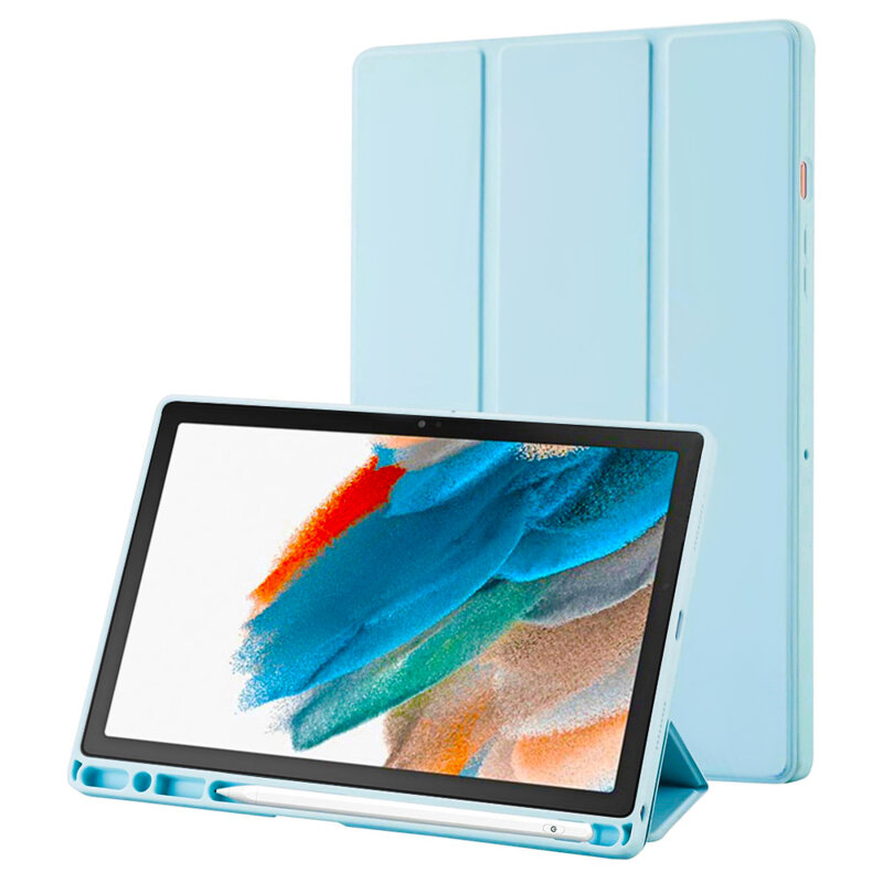 Husa Samsung Galaxy Tab A8 10.5 (2021) Techsuit Flex Trifold Pen, bleu