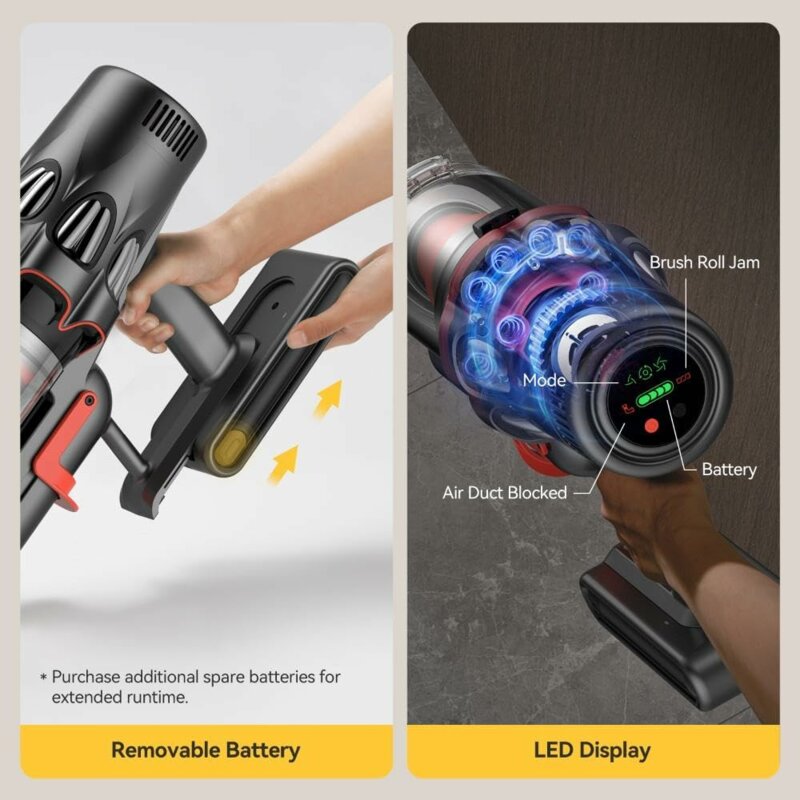 Aspirator vertical HEPA, LED Deerma T50W XT Station, 27kPa, 600W