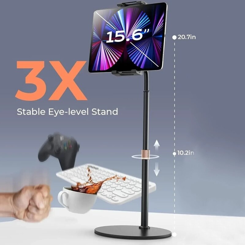 Suport ajustabil de birou pentru iPad, telefon Lisen, negru