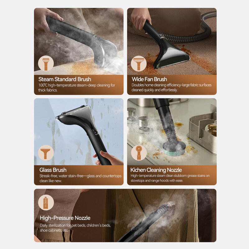 Aparat de curatat cu abur, 3 moduri Deerma BY700 S, 13kPa, 1700W