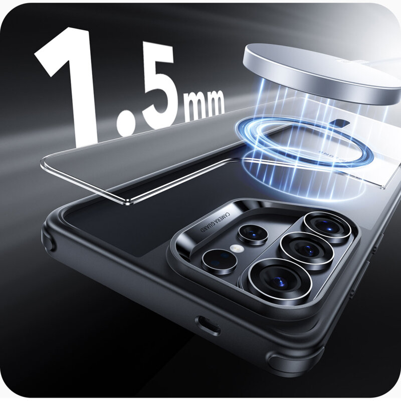 Husa Samsung Galaxy S26 Ultra ESR Classic Hybrid HaloLock, negru/transparenta