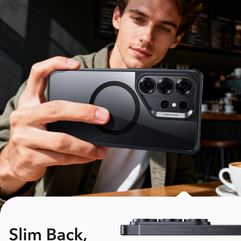 Husa Samsung Galaxy S26 Ultra ESR Classic Hybrid HaloLock, negru/transparenta