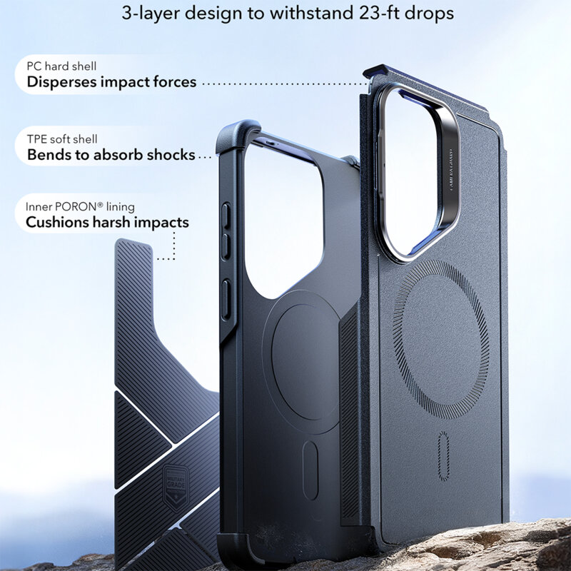 Husa Samsung Galaxy S26 Ultra ESR Cyber Armor Kickstand, albastru